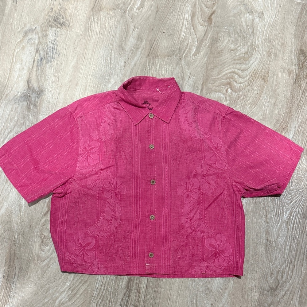 Tommy Bahama Fuchsia Floral Button-Up Shirt